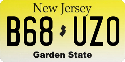 NJ license plate B68UZO