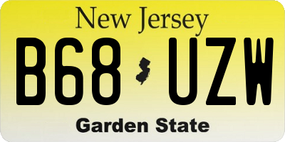 NJ license plate B68UZW