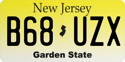 NJ license plate B68UZX
