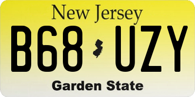 NJ license plate B68UZY