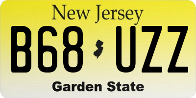 NJ license plate B68UZZ