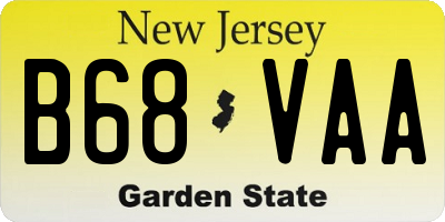 NJ license plate B68VAA