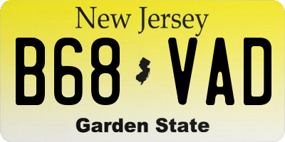 NJ license plate B68VAD