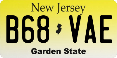 NJ license plate B68VAE