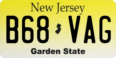 NJ license plate B68VAG