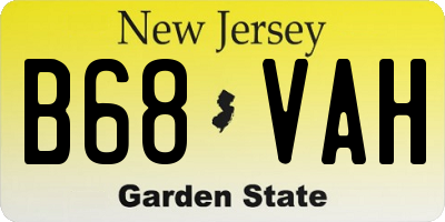 NJ license plate B68VAH