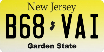 NJ license plate B68VAI