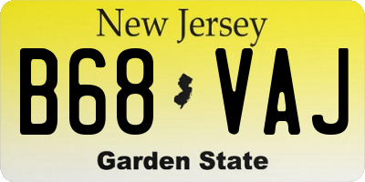 NJ license plate B68VAJ