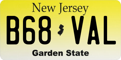 NJ license plate B68VAL