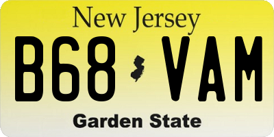 NJ license plate B68VAM