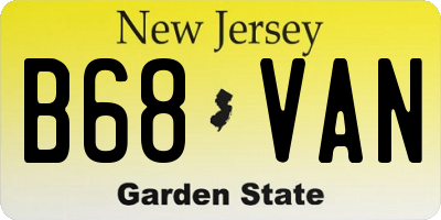 NJ license plate B68VAN