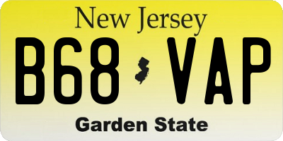 NJ license plate B68VAP