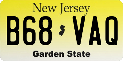 NJ license plate B68VAQ