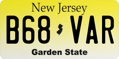 NJ license plate B68VAR