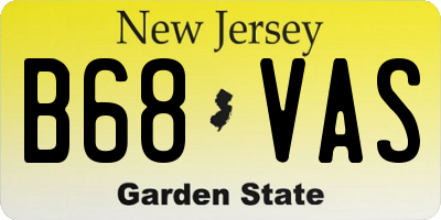 NJ license plate B68VAS