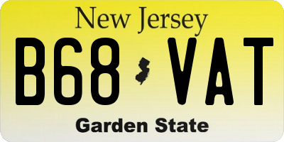 NJ license plate B68VAT