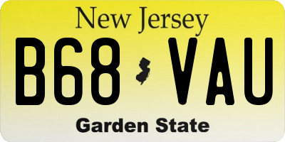 NJ license plate B68VAU