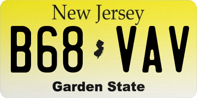NJ license plate B68VAV