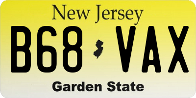 NJ license plate B68VAX