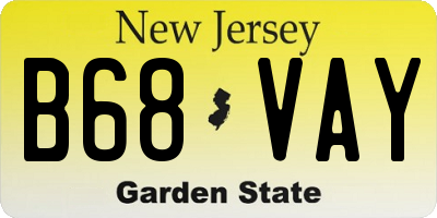 NJ license plate B68VAY