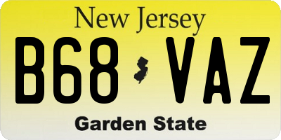 NJ license plate B68VAZ