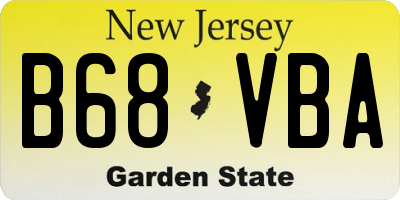 NJ license plate B68VBA