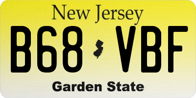 NJ license plate B68VBF