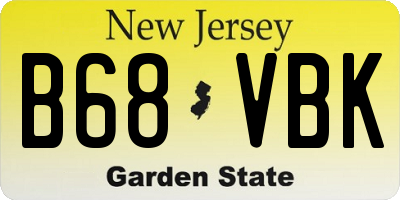 NJ license plate B68VBK