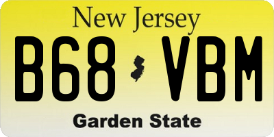NJ license plate B68VBM