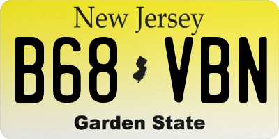 NJ license plate B68VBN