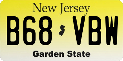 NJ license plate B68VBW