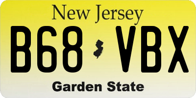 NJ license plate B68VBX