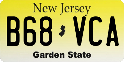 NJ license plate B68VCA