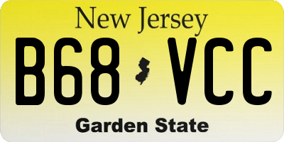 NJ license plate B68VCC