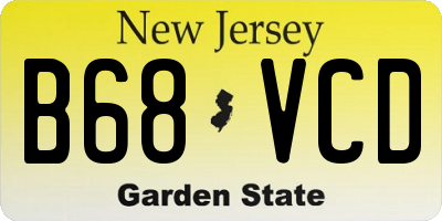 NJ license plate B68VCD