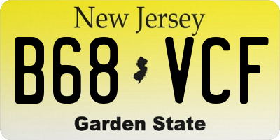 NJ license plate B68VCF
