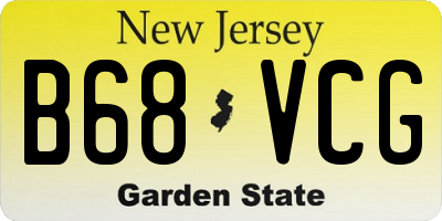 NJ license plate B68VCG