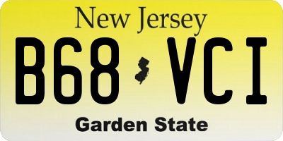 NJ license plate B68VCI