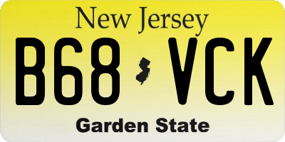 NJ license plate B68VCK