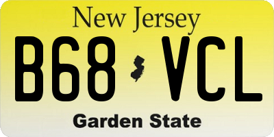 NJ license plate B68VCL