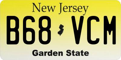 NJ license plate B68VCM