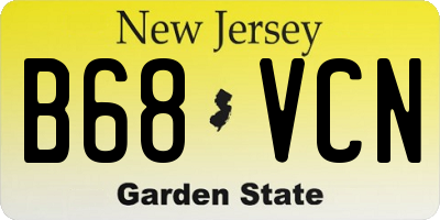 NJ license plate B68VCN