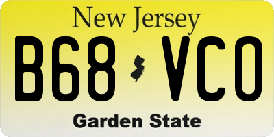 NJ license plate B68VCO