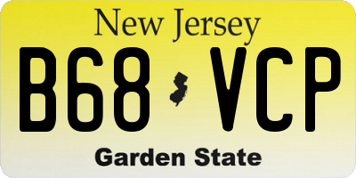 NJ license plate B68VCP