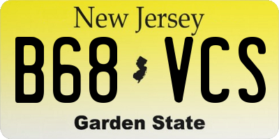 NJ license plate B68VCS