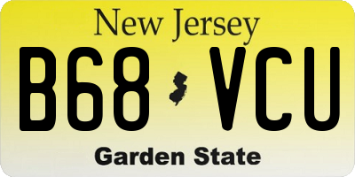 NJ license plate B68VCU