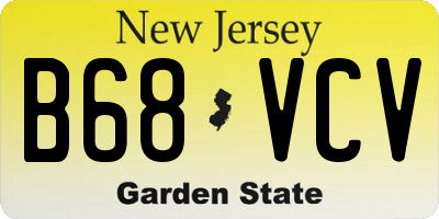 NJ license plate B68VCV