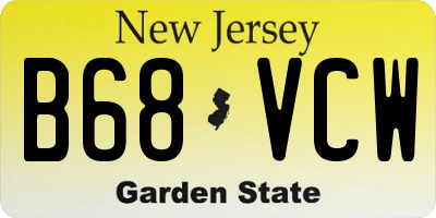 NJ license plate B68VCW