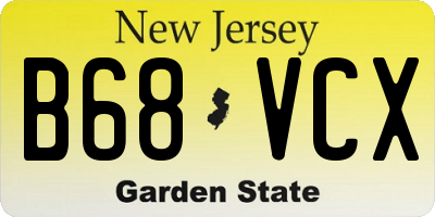 NJ license plate B68VCX