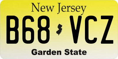 NJ license plate B68VCZ